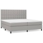 Cama box spring con colchón tela gris claro 200x200 cm de , Camas y somieres - Ref: Foro24-3142121, Precio: 702,80 €, Descuen...