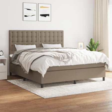 Boxspringbett mit taupegrauer Stoffmatratze 160x200 cm von , Betten und Lattenroste - Ref: Foro24-3142109, Preis: 604,95 €, R...