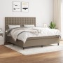 Box spring bed with taupe gray fabric mattress 160x200 cm by , Beds and slatted bases - Ref: Foro24-3142109, Price: 604,95 €,...