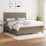 Box spring bed with taupe gray fabric mattress 160x200 cm by , Beds and slatted bases - Ref: Foro24-3142109, Price: 584,82 €,...