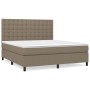 Box spring bed with taupe gray fabric mattress 160x200 cm by , Beds and slatted bases - Ref: Foro24-3142109, Price: 604,95 €,...