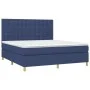 Box spring bed with blue fabric mattress 160x200 cm by , Beds and slatted bases - Ref: Foro24-3142671, Price: 556,55 €, Disco...