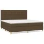 Box spring bed with dark brown fabric mattress 200x200 cm by , Beds and slatted bases - Ref: Foro24-3142684, Price: 677,37 €,...