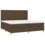 Box spring bed with dark brown fabric mattress 200x200 cm by , Beds and slatted bases - Ref: Foro24-3142684, Price: 677,37 €,...