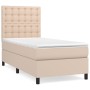 Box spring bed with cappuccino synthetic leather mattress 90x200 cm by , Beds and slatted bases - Ref: Foro24-3142826, Price:...
