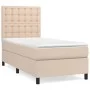 Box spring bed with cappuccino synthetic leather mattress 90x200 cm by , Beds and slatted bases - Ref: Foro24-3142826, Price:...