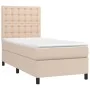 Box spring bed with cappuccino synthetic leather mattress 90x200 cm by , Beds and slatted bases - Ref: Foro24-3142826, Price:...