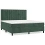 Box spring bed with dark green velvet mattress 180x200 cm by , Beds and slatted bases - Ref: Foro24-3143280, Price: 635,94 €,...