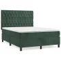 Box spring bed with dark green velvet mattress 140x190 cm by , Beds and slatted bases - Ref: Foro24-3143202, Price: 537,36 €,...
