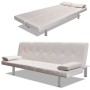 Schlafsofa mit zwei verstellbaren cremefarbenen Kunstlederkissen von vidaXL, Sofas - Ref: Foro24-241723, Preis: 189,06 €, Rab...