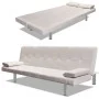 Schlafsofa mit zwei verstellbaren cremefarbenen Kunstlederkissen von vidaXL, Sofas - Ref: Foro24-241723, Preis: 183,04 €, Rab...