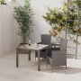Set comedor de jardín 3 piezas con cojines ratán sintético gris