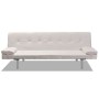 Schlafsofa mit zwei verstellbaren cremefarbenen Kunstlederkissen von vidaXL, Sofas - Ref: Foro24-241723, Preis: 189,06 €, Rab...