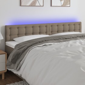 Kopfteil mit LED aus taupegrauem Stoff 200x5x78/88 cm von , Kopf- und Fußteile - Ref: Foro24-3122072, Preis: 84,12 €, Rabatt: %