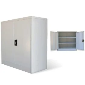 Büroschrank 2 Türen 90 cm grauer Stahl von vidaXL, Aktenschränke - Ref: Foro24-20114, Preis: 200,88 €, Rabatt: %