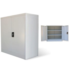 Büroschrank 2 Türen 90 cm grauer Stahl von vidaXL, Aktenschränke - Ref: Foro24-20114, Preis: 196,60 €, Rabatt: %