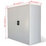 Büroschrank 2 Türen 90 cm grauer Stahl von vidaXL, Aktenschränke - Ref: Foro24-20114, Preis: 189,18 €, Rabatt: %