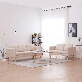 2-piece sofa set in cream fabric by , Sofas - Ref: Foro24-276851, Price: 633,98 €, Discount: %