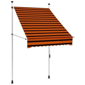 Toldo manual retráctil naranja y marrón 100 cm Toldo manual retráctil naranja y marrón 100 cm