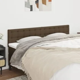 Headboards 2 units of dark brown fabric 100x5x78/88 cm by , Headboards and footboards - Ref: Foro24-346519, Price: 76,64 €, D...