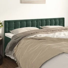 Kopfteile 2 Einheiten aus dunkelgrünem Samt 100x5x78/88 cm von , Kopf- und Fußteile - Ref: Foro24-346533, Preis: 72,37 €, Rab...