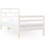 White solid wood single bed frame 90x190 cm by , Beds and slatted bases - Ref: Foro24-3101249, Price: 106,31 €, Discount: %