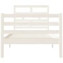 Weißer Einzelbettrahmen aus Massivholz, 90 x 190 cm von , Betten und Lattenroste - Ref: Foro24-3101249, Preis: 109,70 €, Raba...