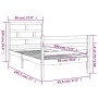 Weißer Einzelbettrahmen aus Massivholz, 90 x 190 cm von , Betten und Lattenroste - Ref: Foro24-3101249, Preis: 109,70 €, Raba...