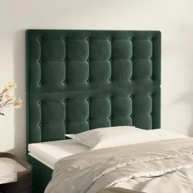 Headboards 2 units of dark green velvet 100x5x78/88 cm by , Headboards and footboards - Ref: Foro24-3116811, Price: 72,37 €, ...