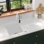 Reversible cream white granite sink with one draining board. by vidaXL, Sinks - Ref: Foro24-141671, Price: 202,37 €, Discount: %