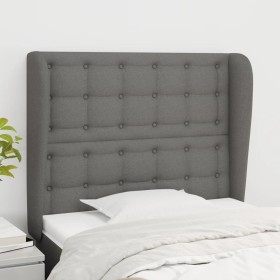 Headboard with dark gray fabric ears 83x23x118/128 cm by , Headboards and footboards - Ref: Foro24-3118365, Price: 98,48 €, D...