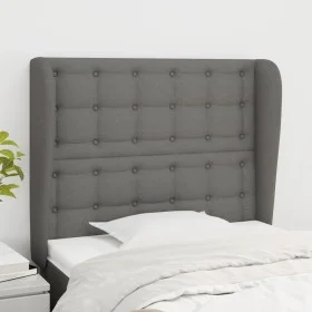 Headboard with dark gray fabric ears 83x23x118/128 cm by , Headboards and footboards - Ref: Foro24-3118365, Price: 96,30 €, D...