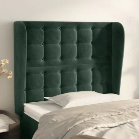 Headboard with dark green velvet ears 103x23x118/128cm by , Headboards and footboards - Ref: Foro24-3118435, Price: 90,74 €, ...