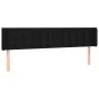 Cabecero de tela negro 203x16x78/88 cm de , Cabeceros y pies de cama - Ref: Foro24-3119226, Precio: 80,57 €, Descuento: %