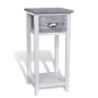 Grau-weißer Nachttisch mit 1 Schublade von vidaXL, Nachttische - Ref: Foro24-242038, Preis: 49,08 €, Rabatt: %