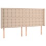 Headboard with ears cappuccino synthetic leather 183x16x118/128 cm by , Headboards and footboards - Ref: Foro24-3119687, Pric...
