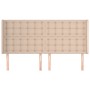 Kopfteil mit Ohren, Cappuccino-Kunstleder, 183 x 16 x 118/128 cm von , Kopf- und Fußteile - Ref: Foro24-3119687, Preis: 156,1...