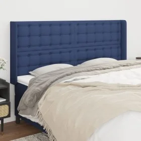 Headboard with blue fabric ears 163x16x118/128 cm by , Headboards and footboards - Ref: Foro24-3120026, Price: 128,44 €, Disc...