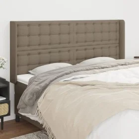 Headboard with ears in taupe gray fabric 163x16x118/128 cm by , Headboards and footboards - Ref: Foro24-3120024, Price: 129,5...