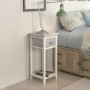 Grau-weißer Nachttisch mit 1 Schublade von vidaXL, Nachttische - Ref: Foro24-242038, Preis: 49,08 €, Rabatt: %