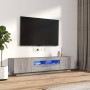 Set muebles TV con LEDs 2 pzas madera contrachapada gris Sonoma de , Muebles TV - Ref: Foro24-3120168, Precio: 114,09 €, Desc...