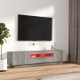 Set muebles TV con LEDs 2 pzas madera contrachapada gris Sonoma de , Muebles TV - Ref: Foro24-3120168, Precio: 114,09 €, Desc...