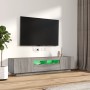 Set muebles TV con LEDs 2 pzas madera contrachapada gris Sonoma de , Muebles TV - Ref: Foro24-3120168, Precio: 114,09 €, Desc...