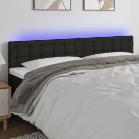 Black fabric headboard with LED 160x5x78/88 cm by , Headboards and footboards - Ref: Foro24-3122054, Price: 70,92 €, Discount: %