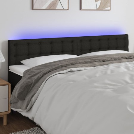 Black fabric headboard with LED 160x5x78/88 cm by , Headboards and footboards - Ref: Foro24-3122054, Price: 72,89 €, Discount: %