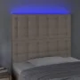 Headboard with LED lights cappuccino synthetic leather 90x5x118/128cm by , Headboards and footboards - Ref: Foro24-3122507, P...