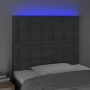 Cabecero con luces LED tela gris oscuro 100x5x118/128 cm de , Cabeceros y pies de cama - Ref: Foro24-3122849, Precio: 75,81 €...