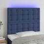 Cabecero con luces LED tela azul 100x5x118/128 cm de , Cabeceros y pies de cama - Ref: Foro24-3122854, Precio: 72,38 €, Descu...