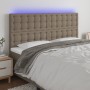Headboard with LED lights taupe gray fabric 160x5x118/128 cm by , Headboards and footboards - Ref: Foro24-3122868, Price: 127...
