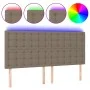 Headboard with LED lights taupe gray fabric 160x5x118/128 cm by , Headboards and footboards - Ref: Foro24-3122868, Price: 122...